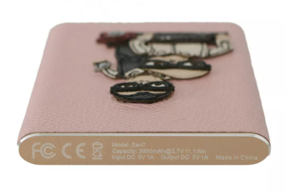Dolce & Gabbana Ladegerät USB Rosa Leder #DGFAMILY Power Bank