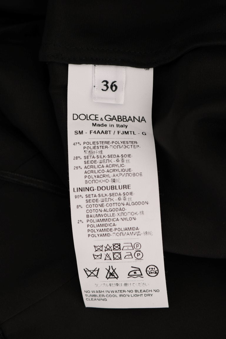 Dolce & Gabbana Schwarzer A-Linien-Rock aus Jacquard-Seide mit Blumenmuster