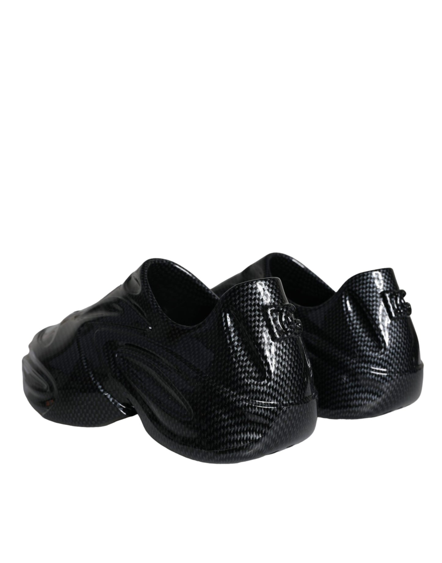 Dolce & Gabbana – Toy – Niedrige Sneakers aus schwarzem, foliertem Gummi für Herren