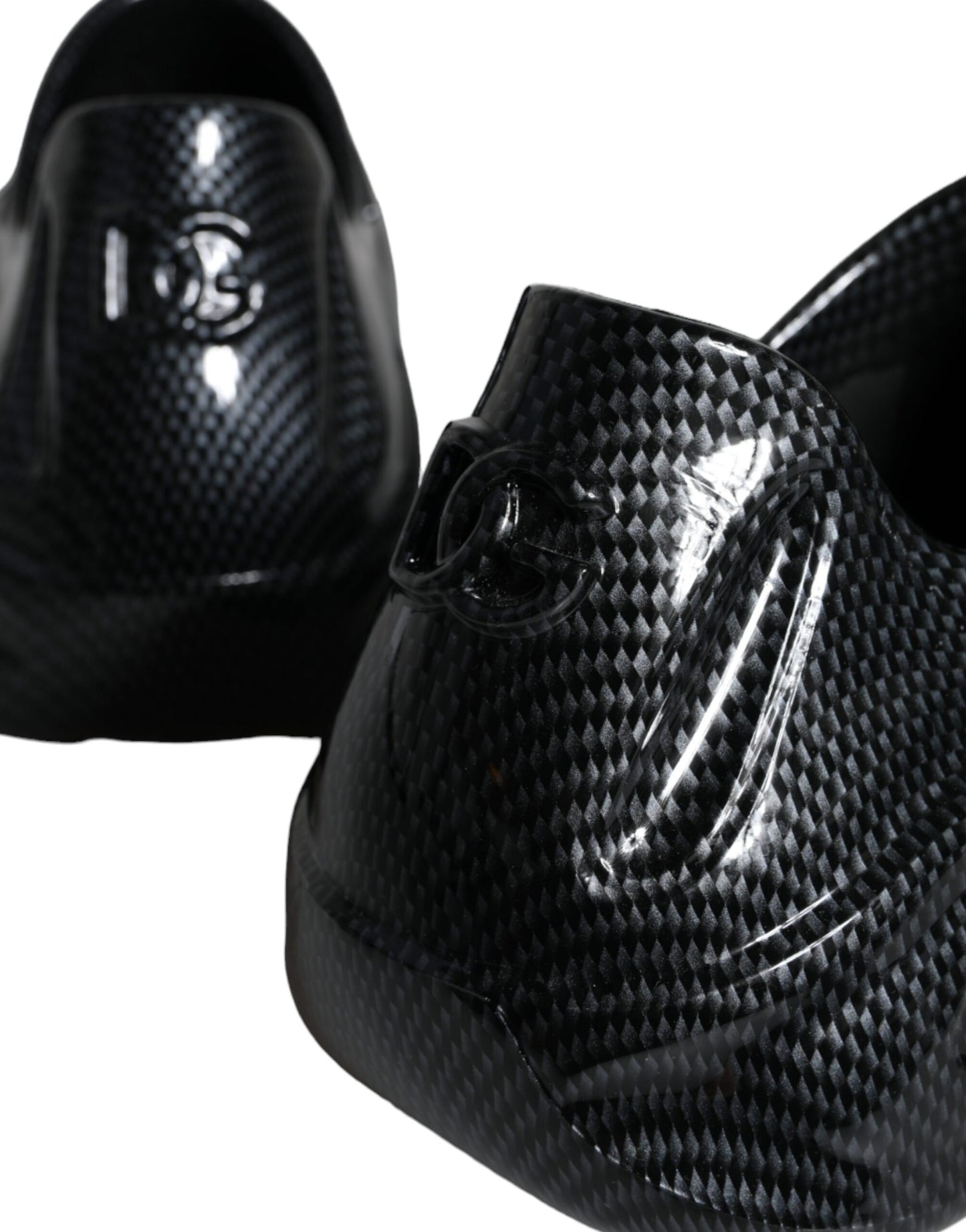 Dolce & Gabbana – Toy – Niedrige Sneakers aus schwarzem, foliertem Gummi für Herren