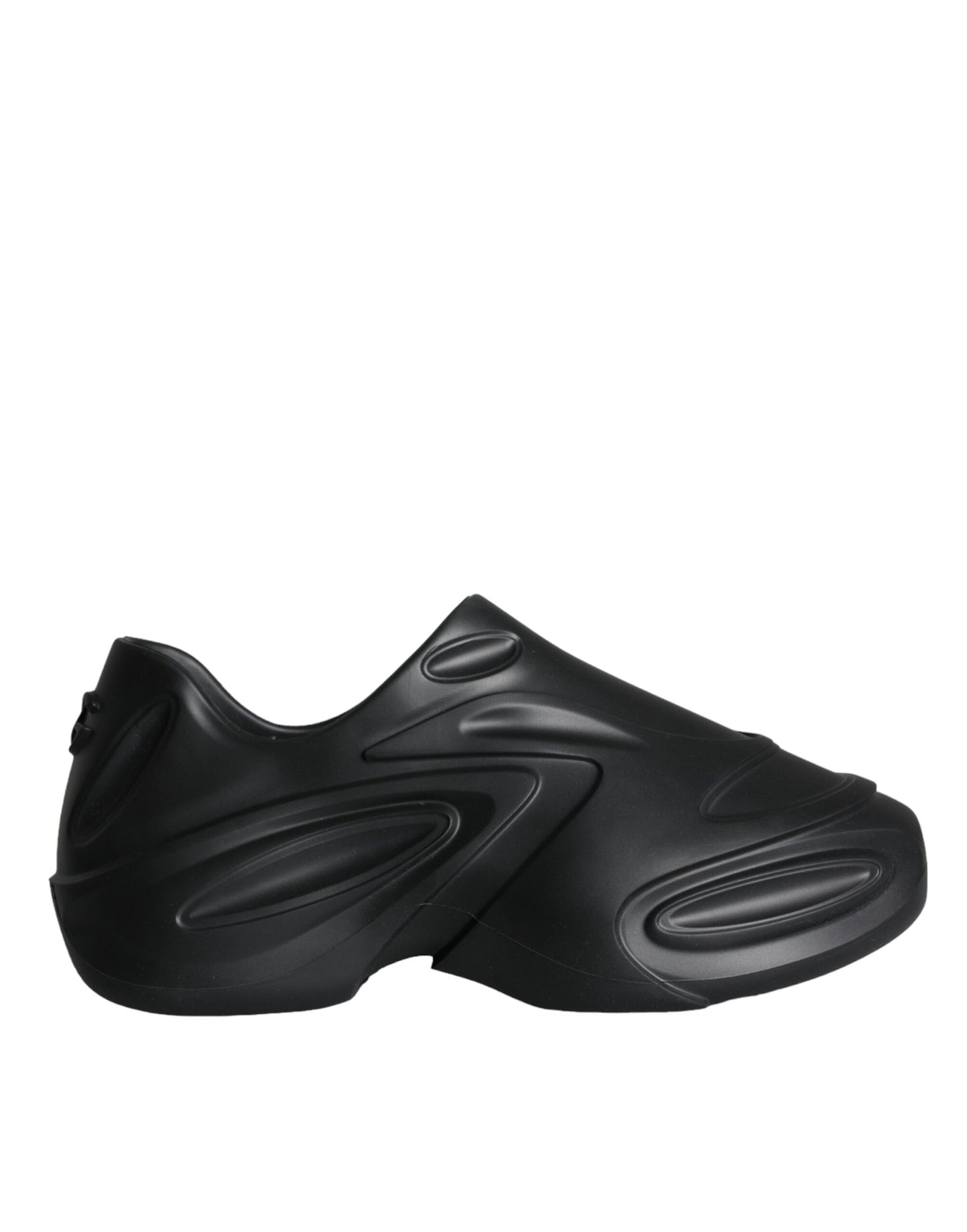 Dolce & Gabbana – Schwarze, folierte Gummi-Toy-Sneaker mit niedrigem Schaft