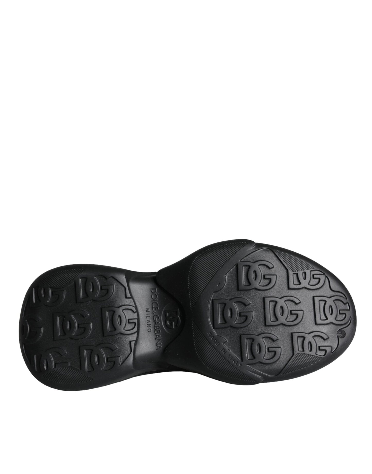 Dolce & Gabbana – Schwarze, folierte Gummi-Toy-Sneaker mit niedrigem Schaft