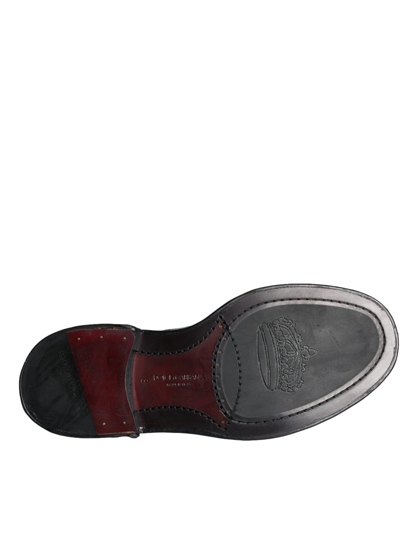 Dolce & Gabbana – Oxford-Schuhe aus schwarzem Leder mit Flügelkappe für formelle Herren