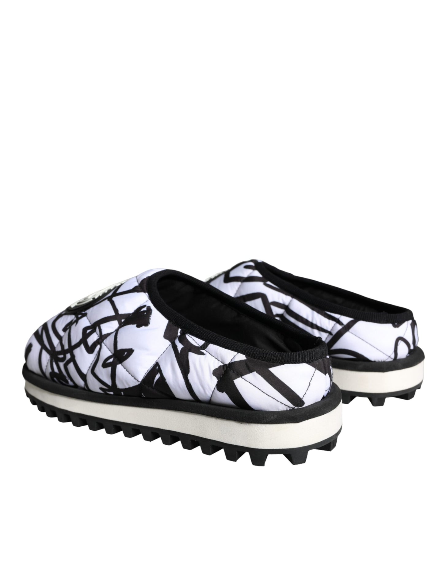 Dolce & Gabbana – Sandalen mit gestepptem Logo in Schwarz und Weiß