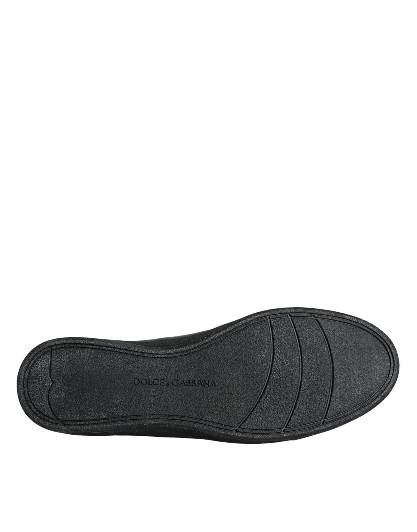 Dolce & Gabbana Klassische Sneakers aus schwarzem und goldenem Leder