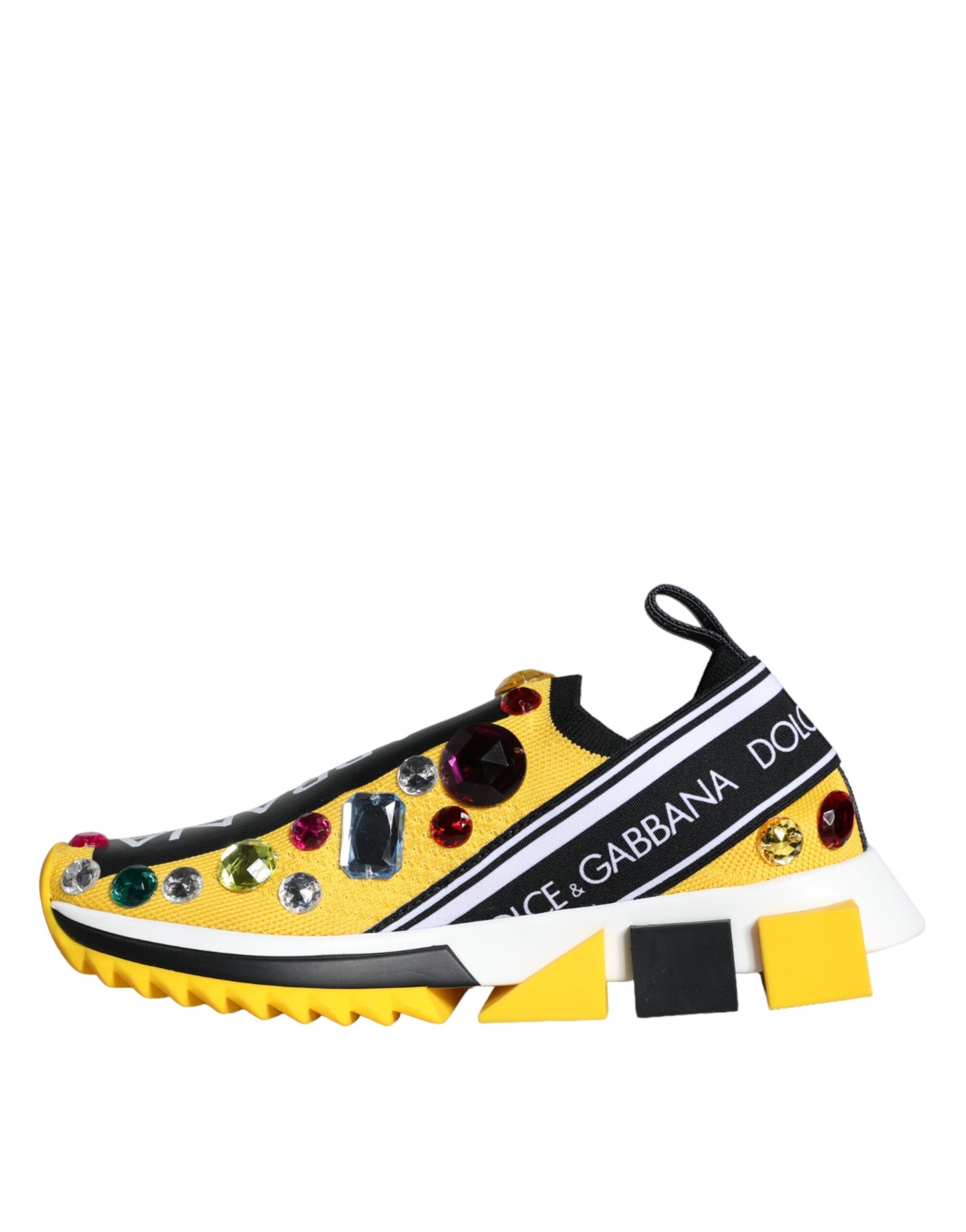 Dolce & Gabbana Gelbe Sorrento Kristalle Sneakers Damenschuhe