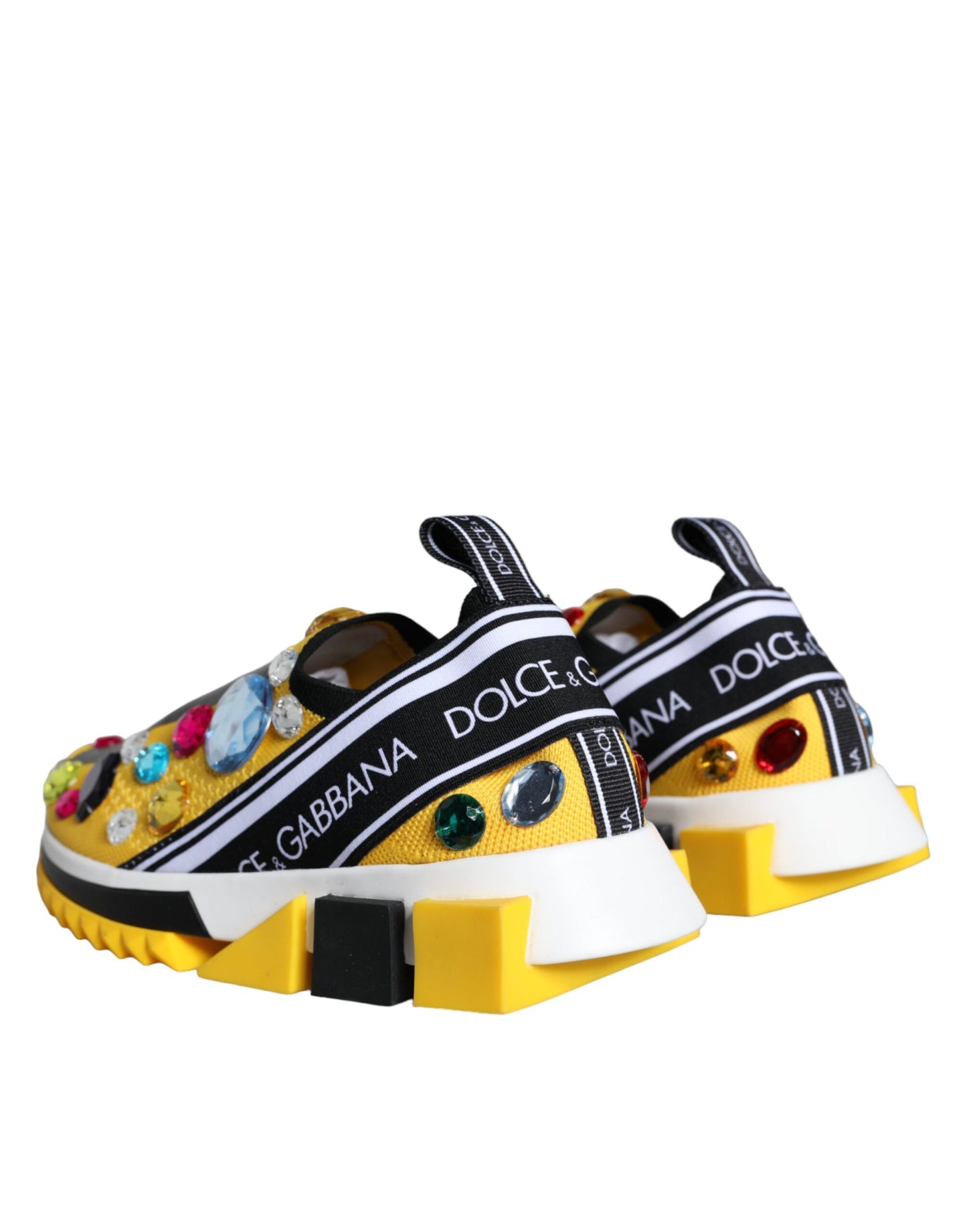 Dolce & Gabbana Gelbe Sorrento Kristalle Sneakers Damenschuhe