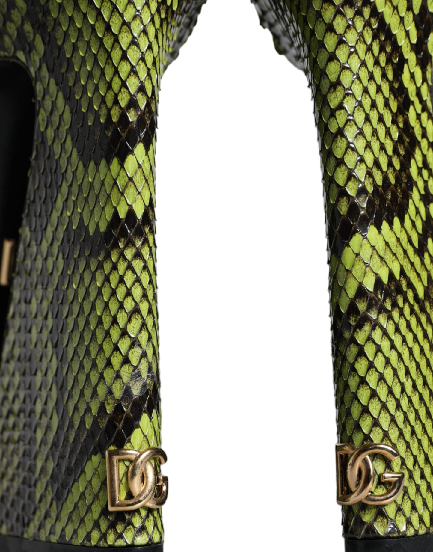 Dolce & Gabbana Grüne Exotische Leder Knöchelriemen Heels Sandalen Schuhe
