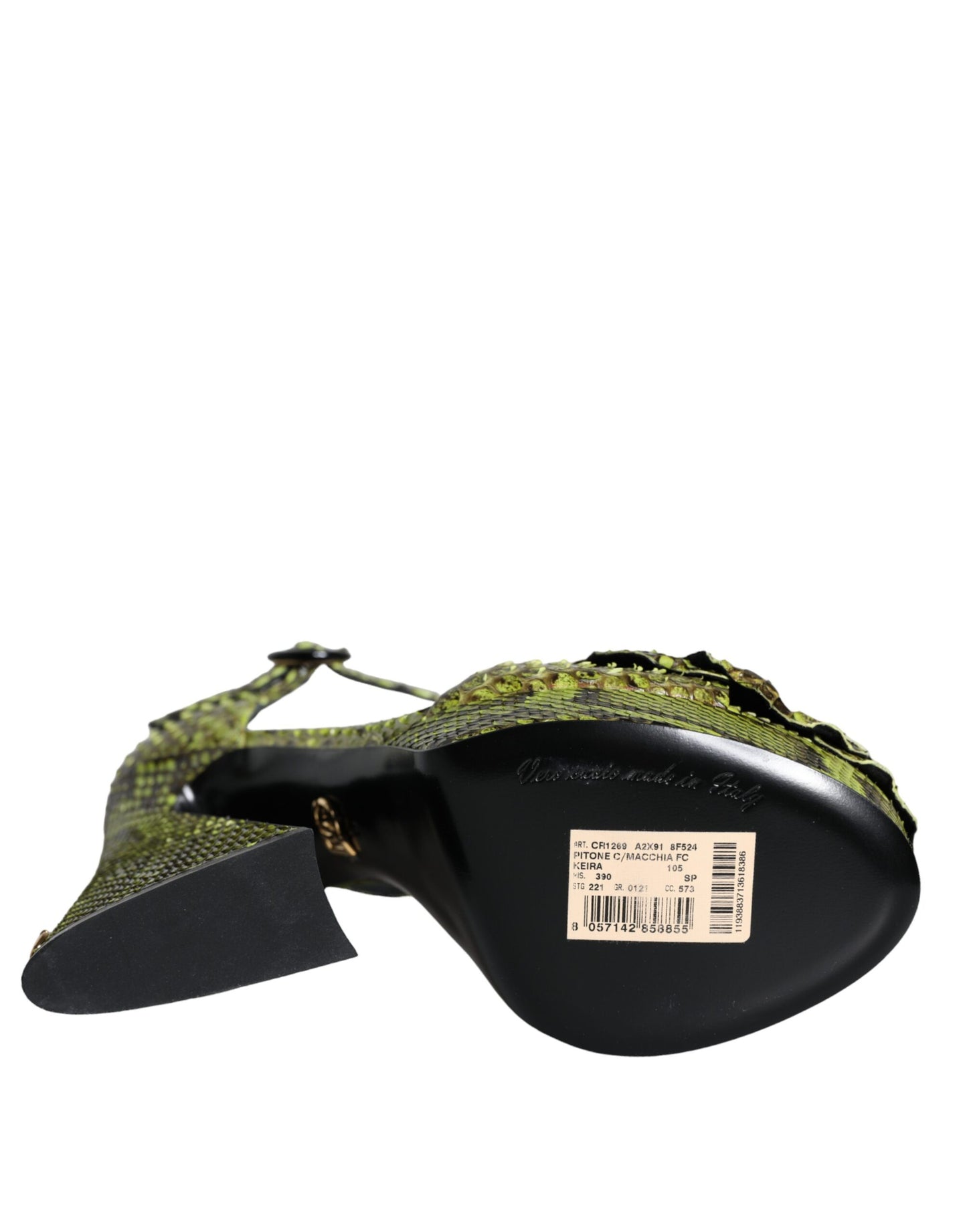 Dolce & Gabbana Grüne Exotische Leder Knöchelriemen Heels Sandalen Schuhe