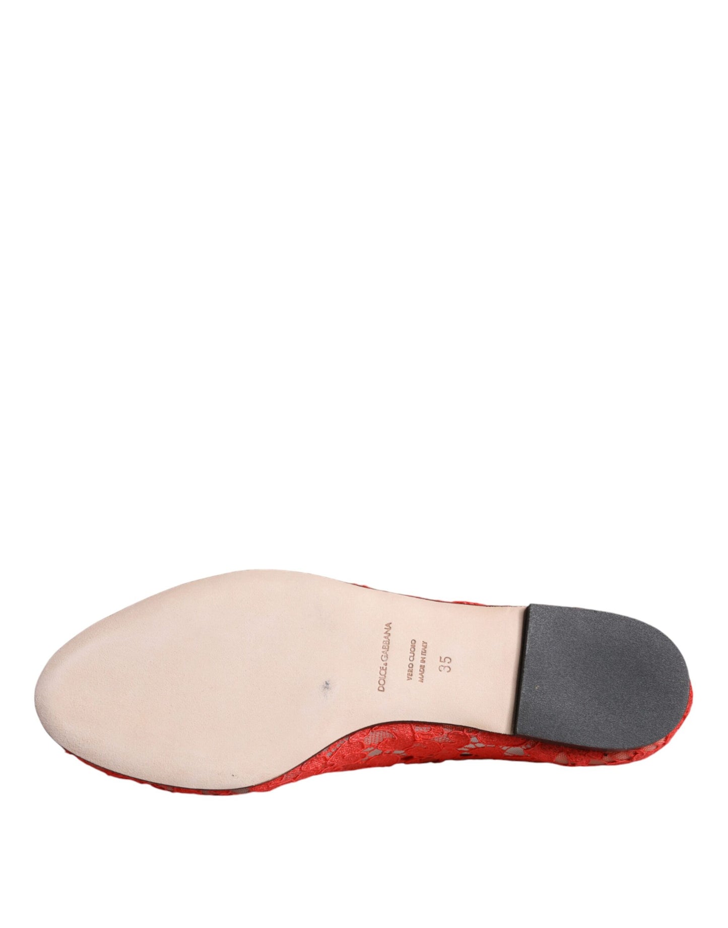 Dolce & Gabbana – Ballerinas mit Kristallen in Korallenrot