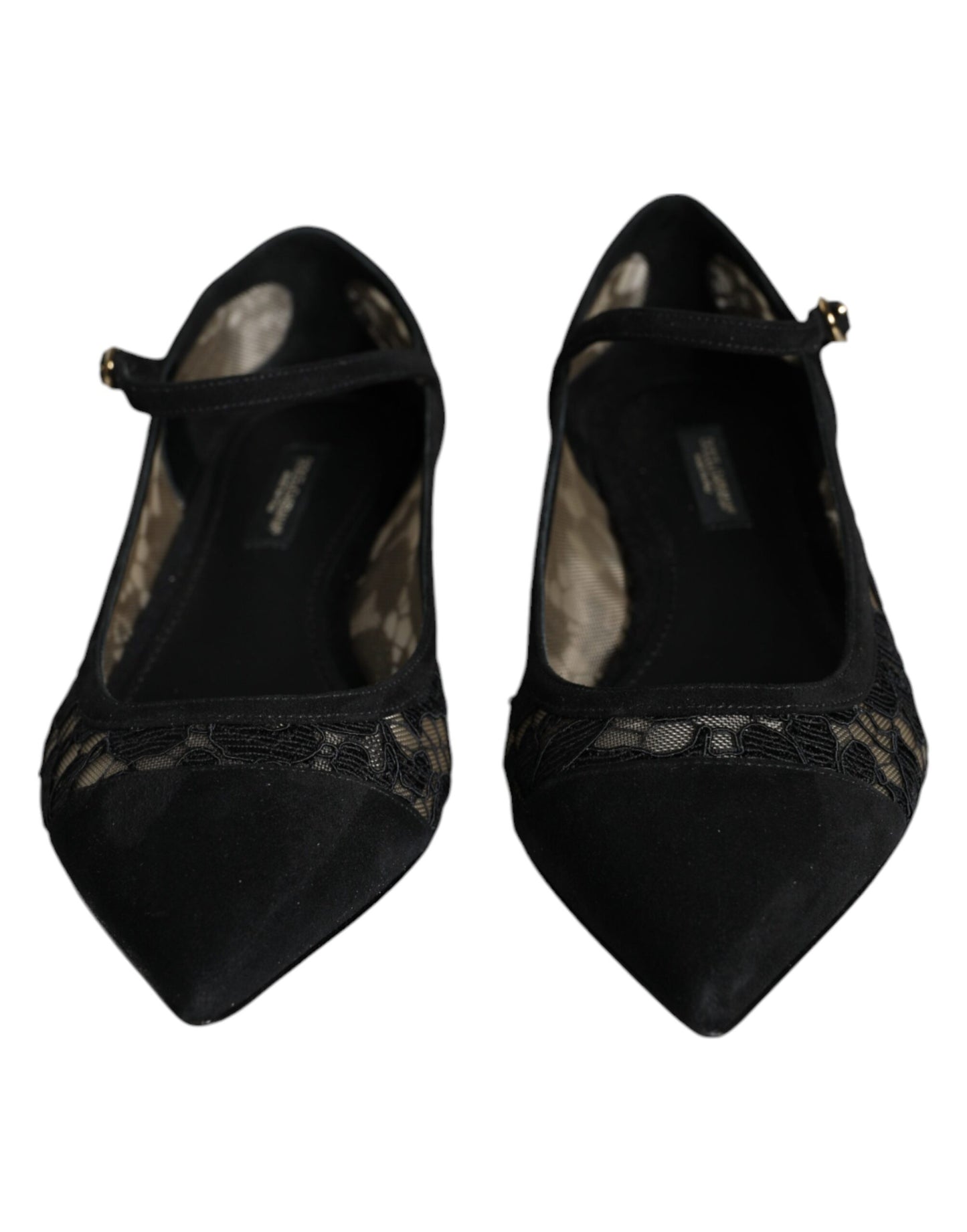 Dolce & Gabbana – Schwarze Taormina-Schuhe mit Spitze von Bellucci