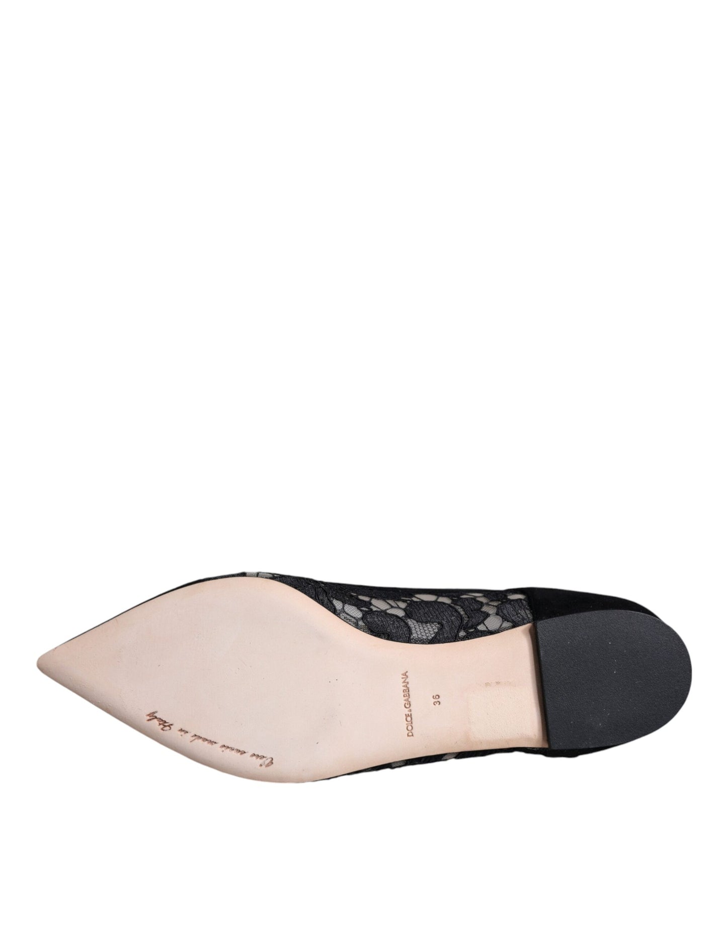 Dolce & Gabbana – Schwarze Taormina-Schuhe mit Spitze von Bellucci