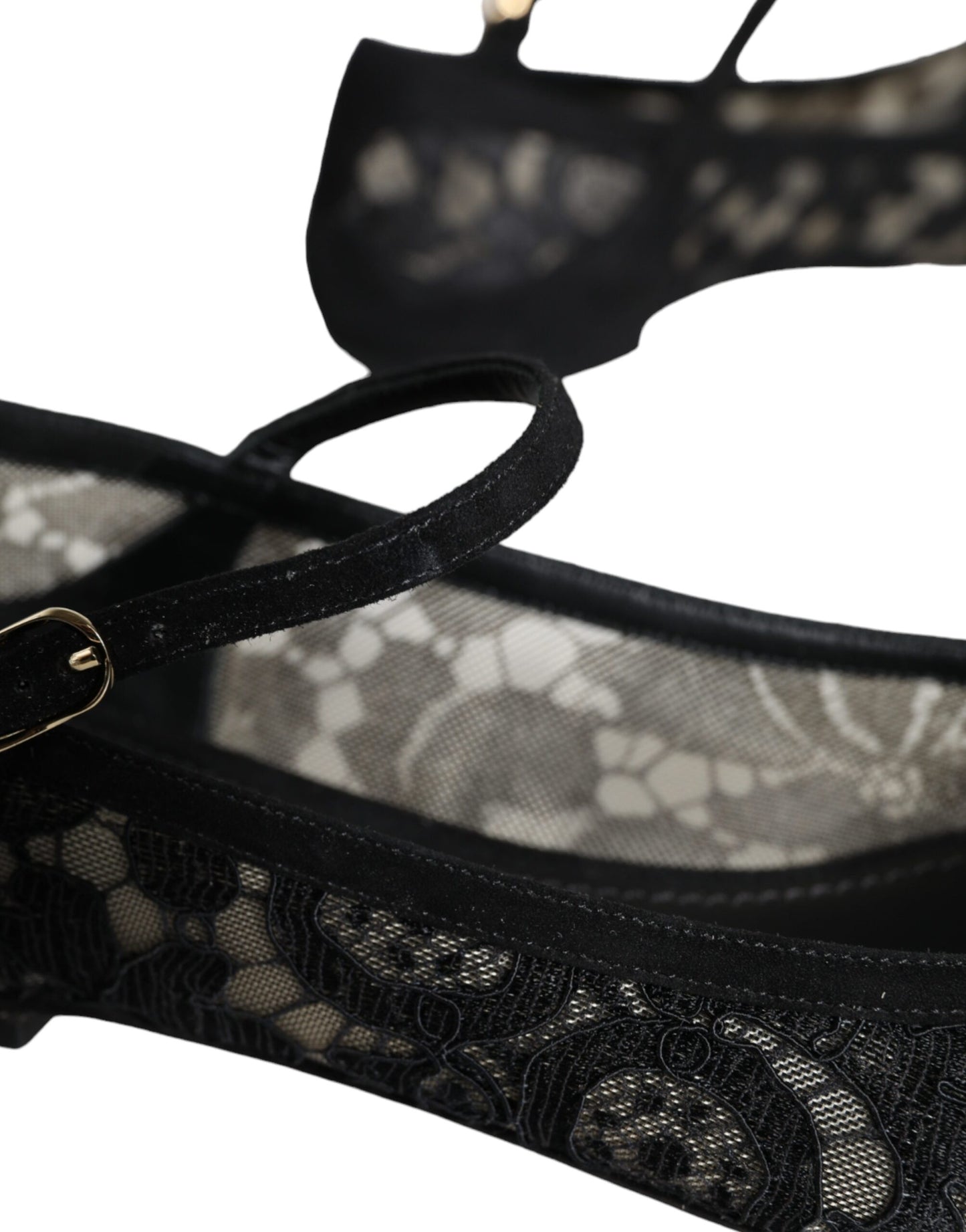 Dolce & Gabbana – Schwarze Taormina-Schuhe mit Spitze von Bellucci