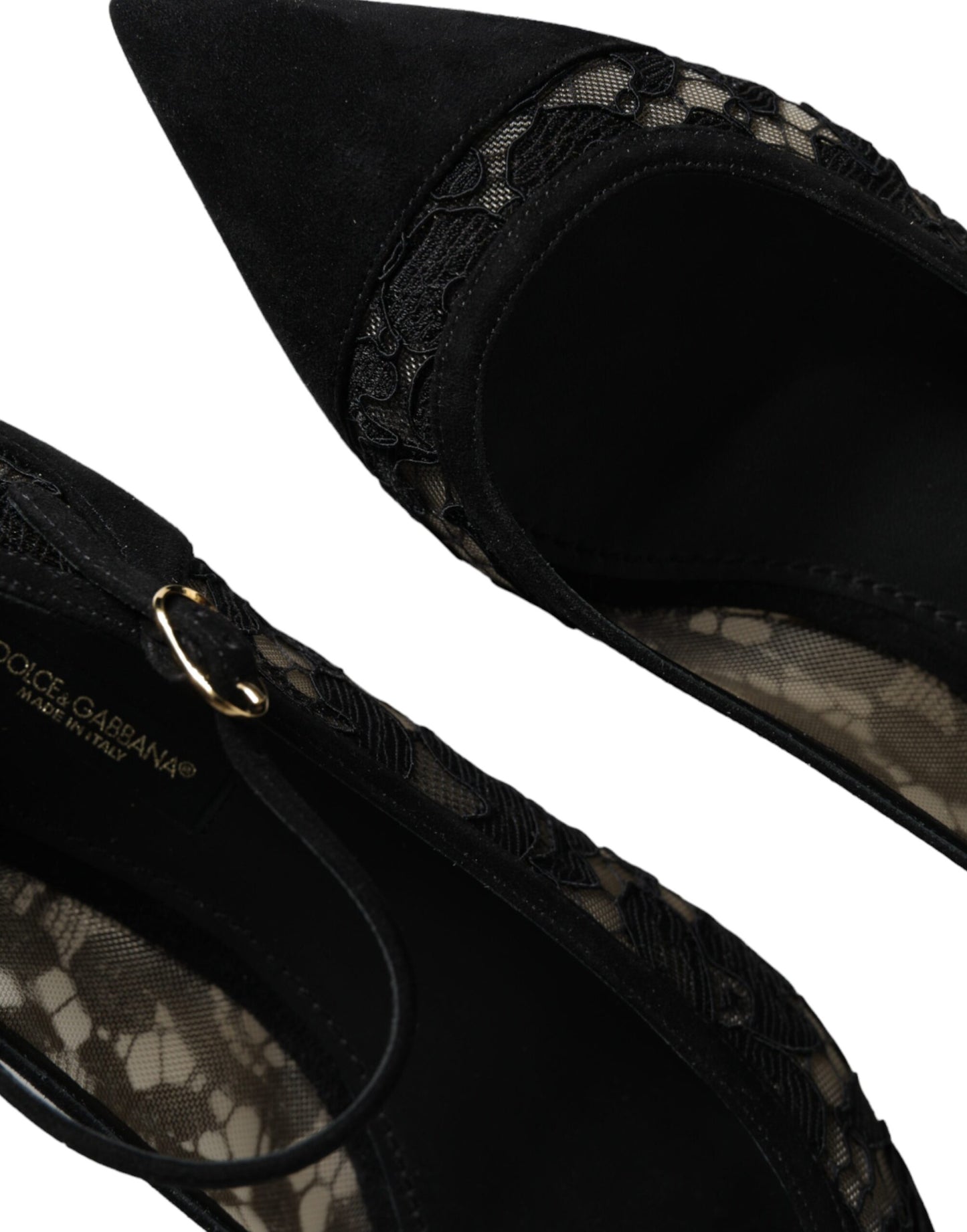 Dolce & Gabbana – Schwarze Taormina-Schuhe mit Spitze von Bellucci