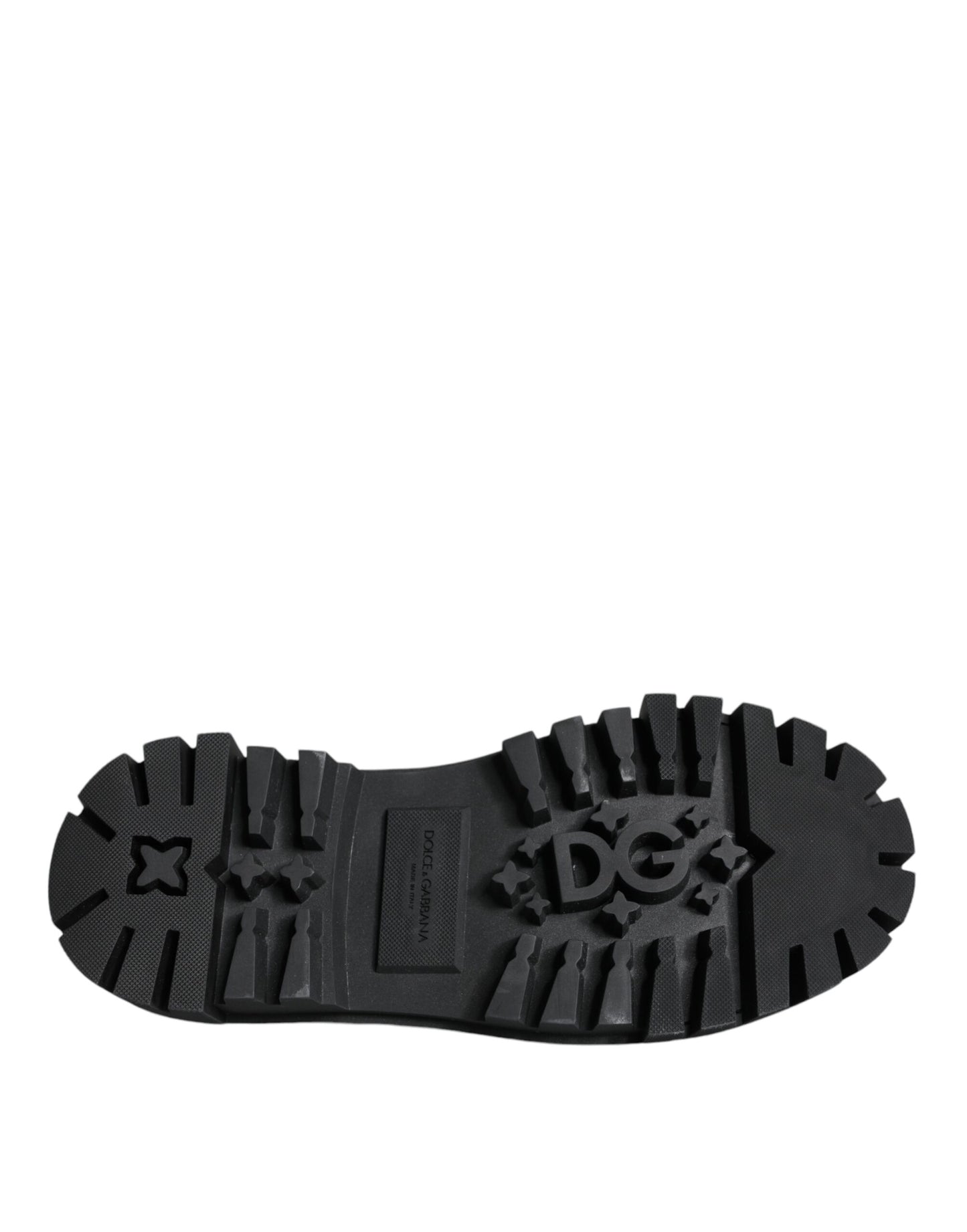 Dolce & Gabbana – Trekking-Derby-Schuhe aus schwarzem Leder mit Verzierung