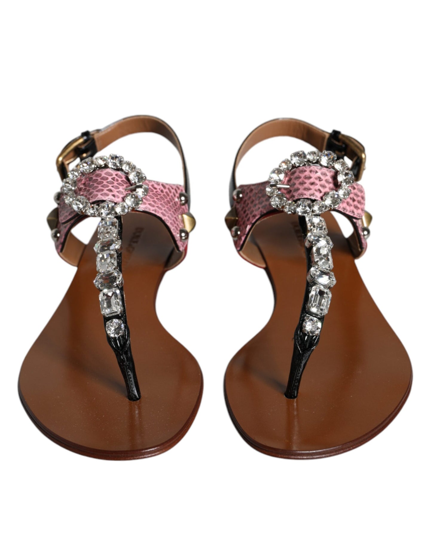 Dolce & Gabbana Multicolor Crystal Sandalen Flip Flops Schuhe