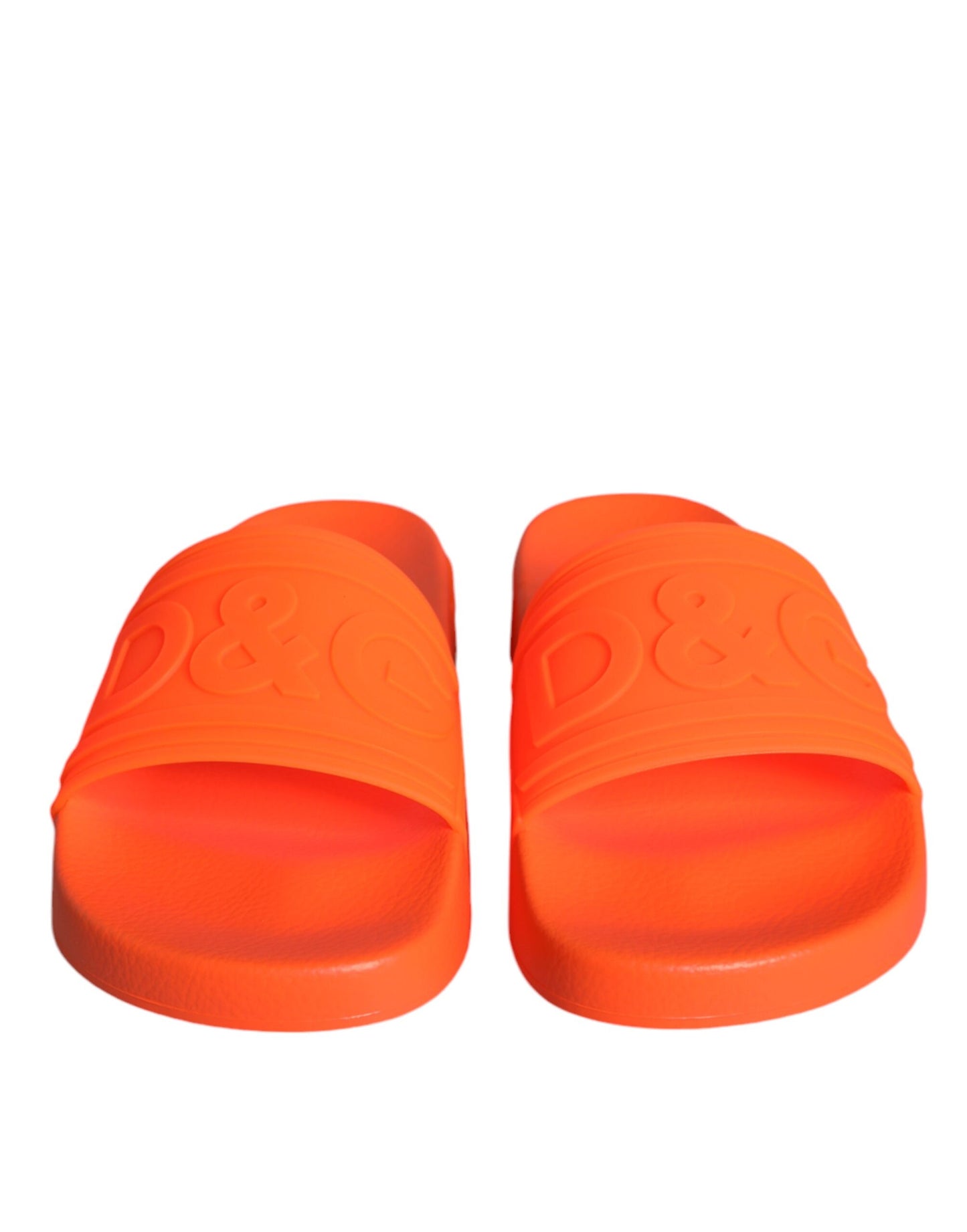 Dolce & Gabbana Orange Gummi Slides Sandalen Beachwear Schuhe