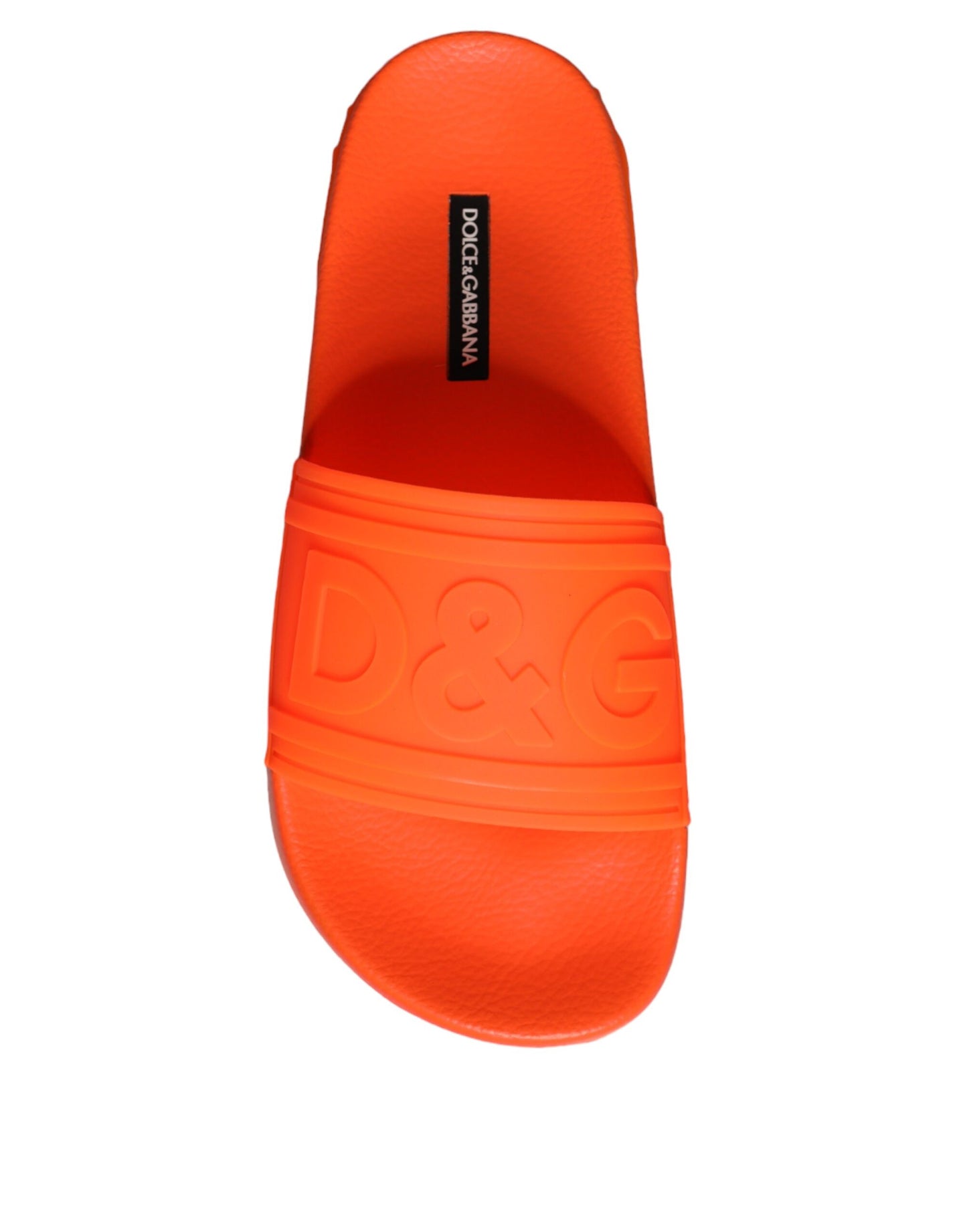 Dolce & Gabbana Orange Gummi Slides Sandalen Beachwear Schuhe