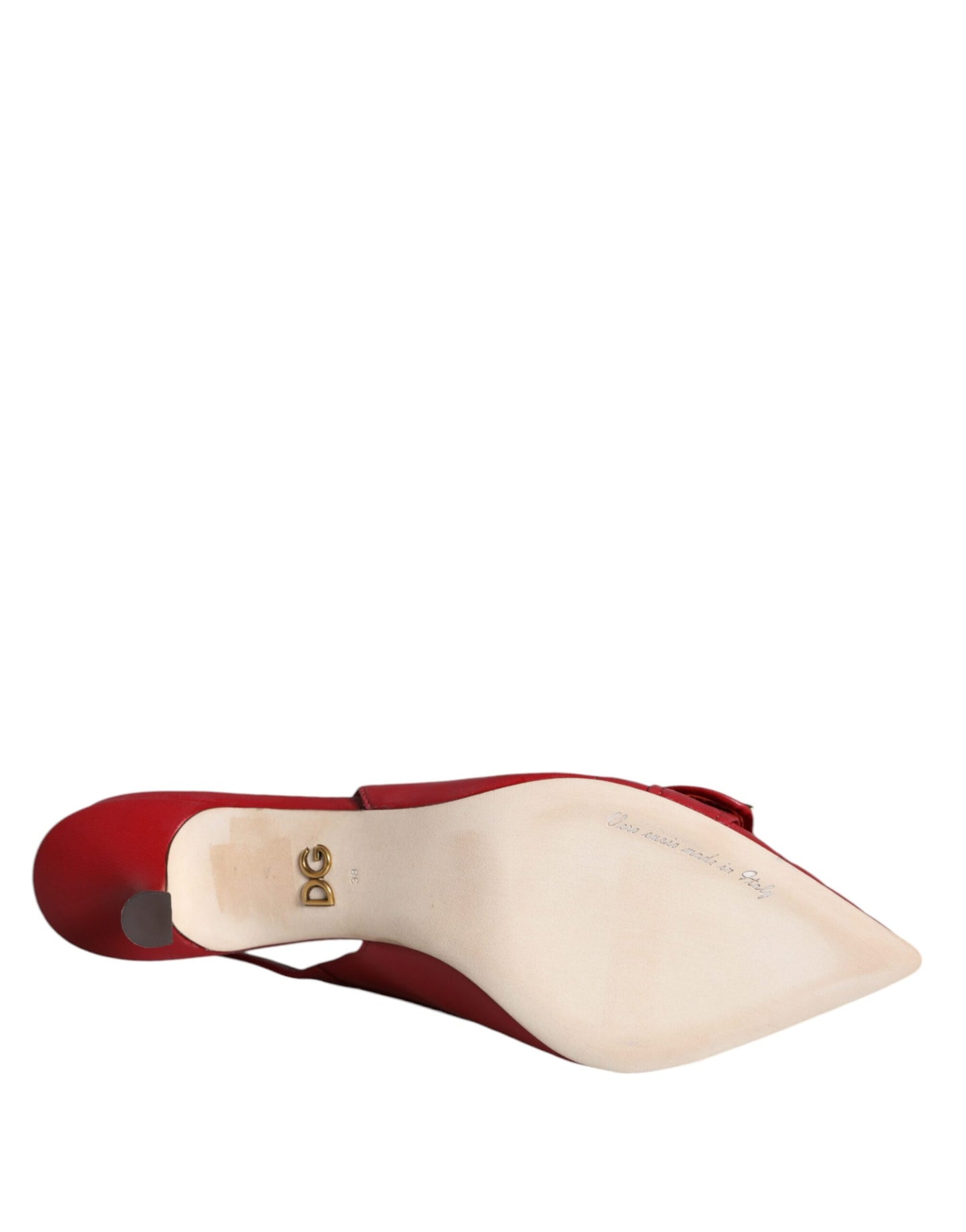 Dolce & Gabbana – Rote Devotion-Slingback-Schuhe aus Leder