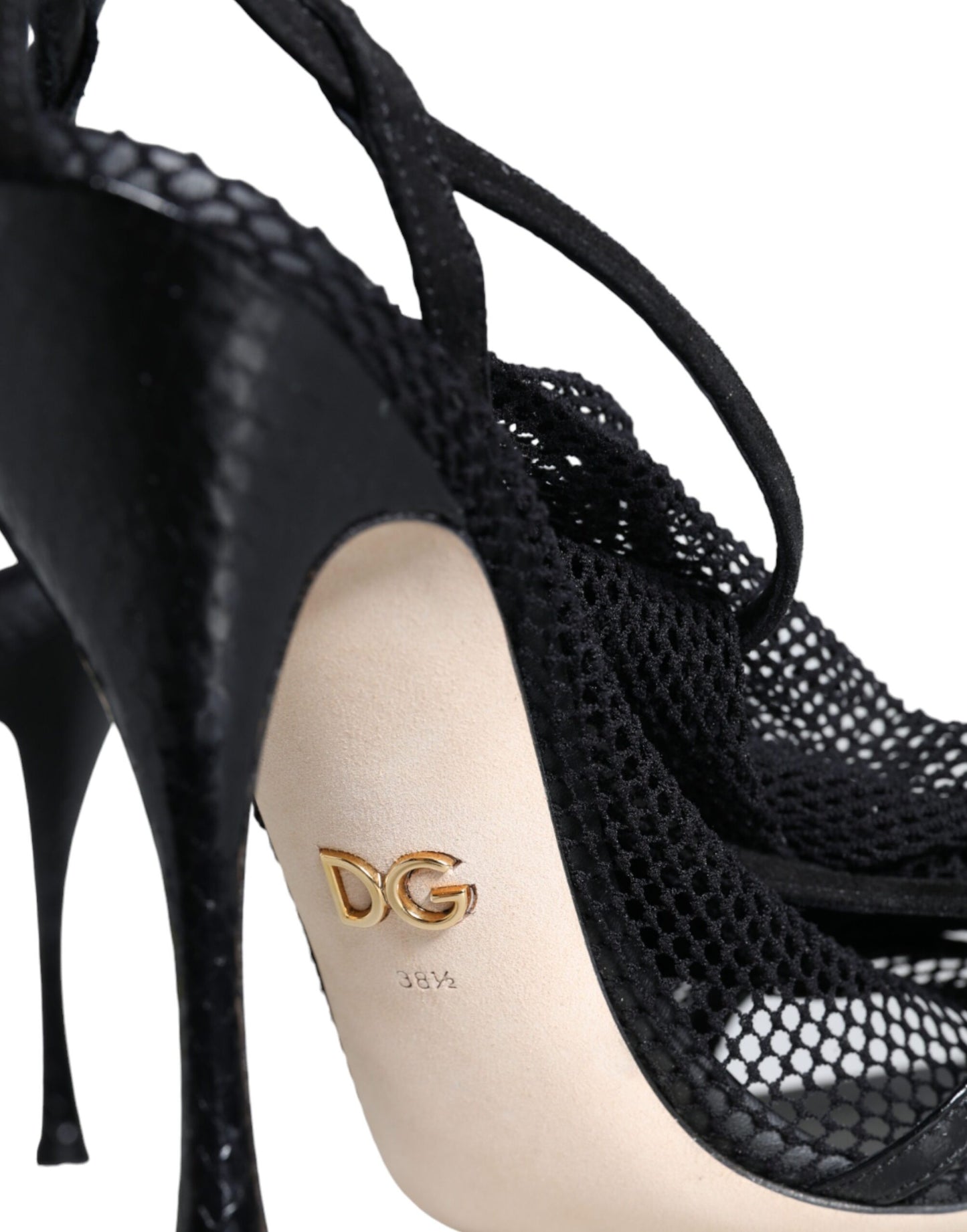 Dolce & Gabbana Schwarze Mesh-Stiletto-Sandalen