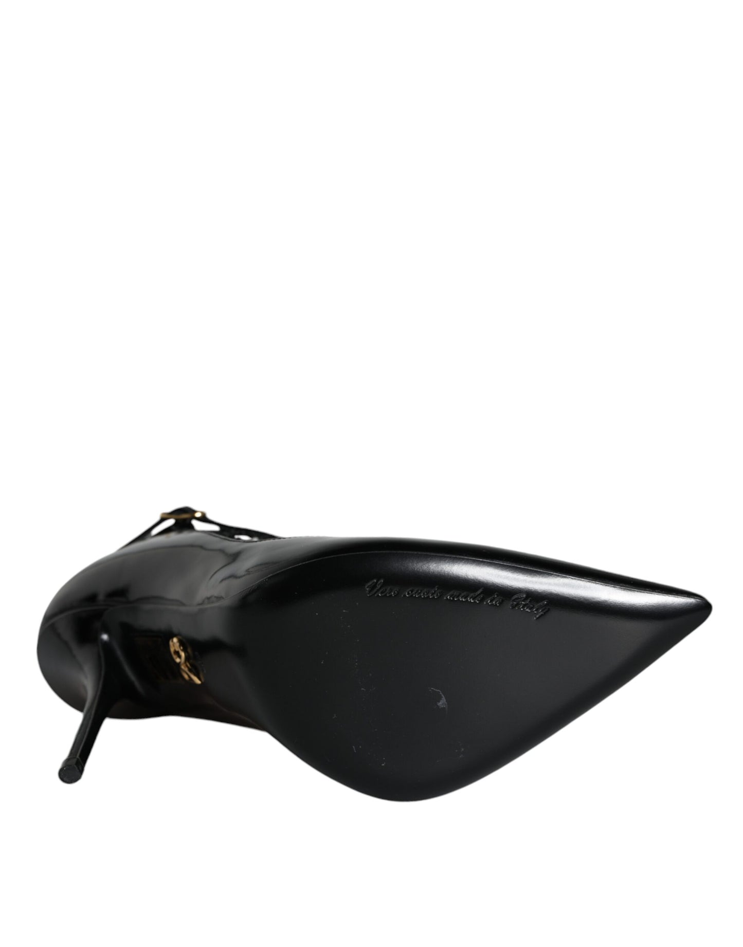 Dolce & Gabbana Schwarze Mesh-Lackleder-Absatz-Pumps-Schuhe