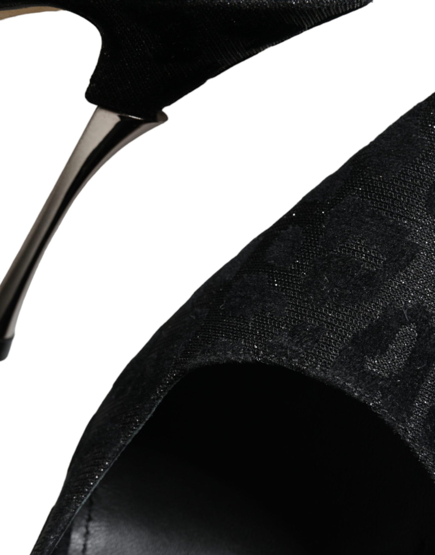Dolce & Gabbana Schwarze Pumps mit Leopardenmuster und Lurex-Absatz