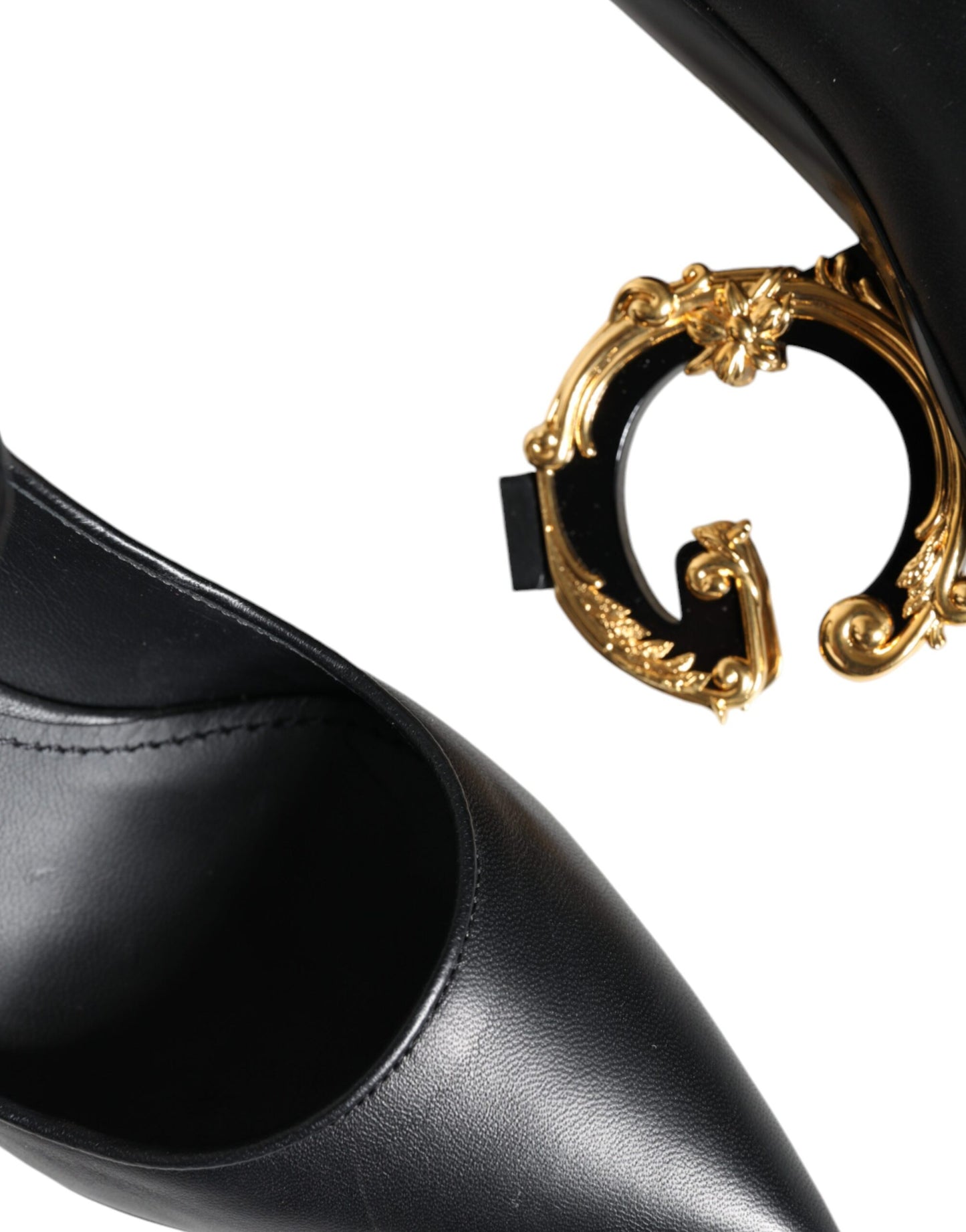 Dolce & Gabbana – Mary-Jane-Pumps aus schwarzem Leder mit Logo
