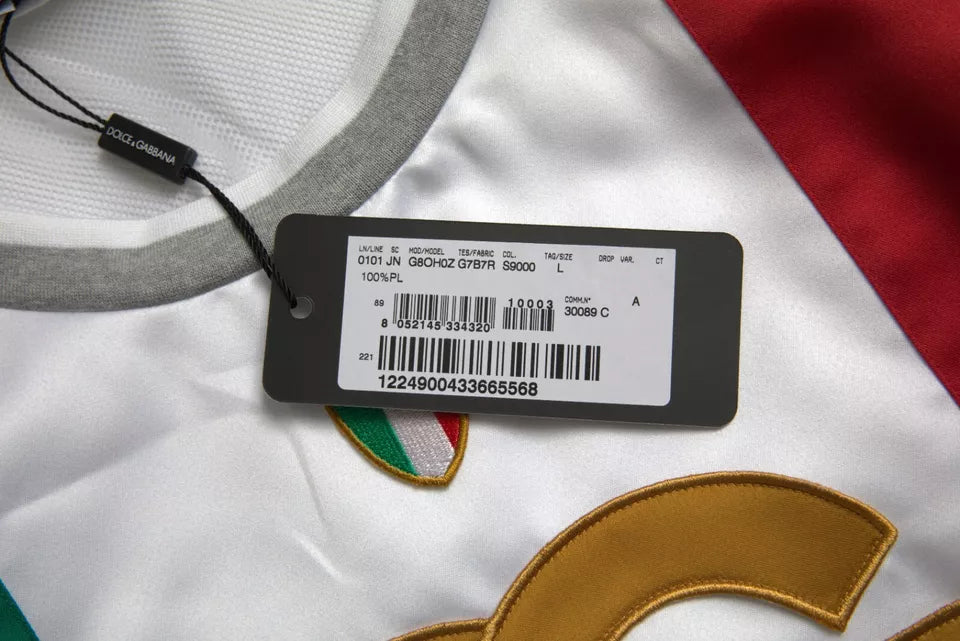 Dolce & Gabbana Weiß-Grünes ärmelloses Top mit italienischer Flagge