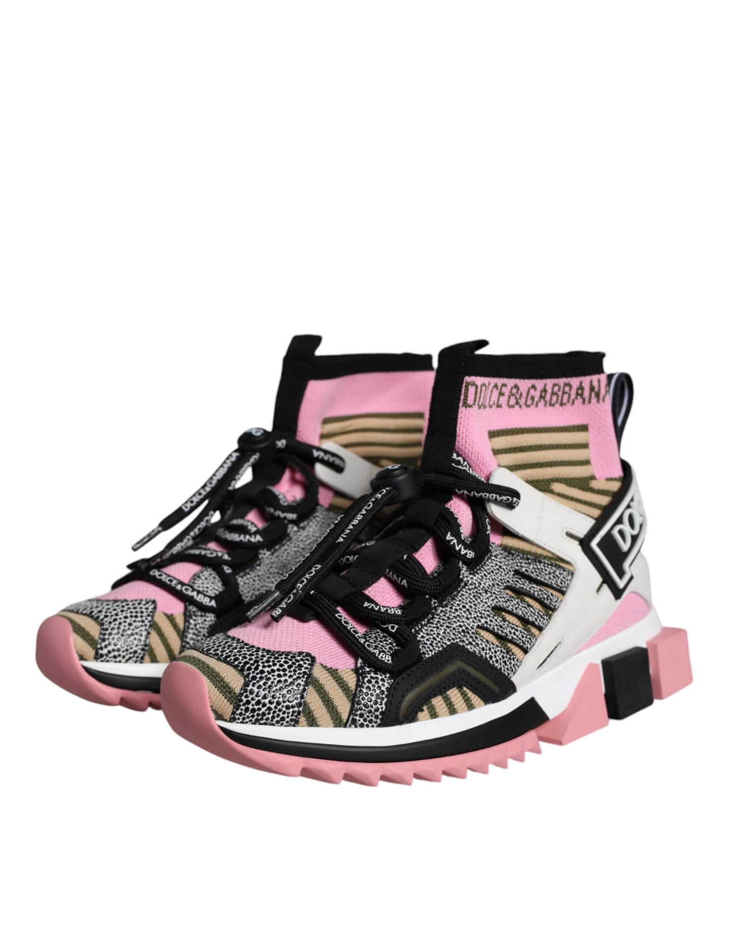 Dolce & Gabbana Mehrfarbige Sorrento Socken Logo Sneakers Schuhe