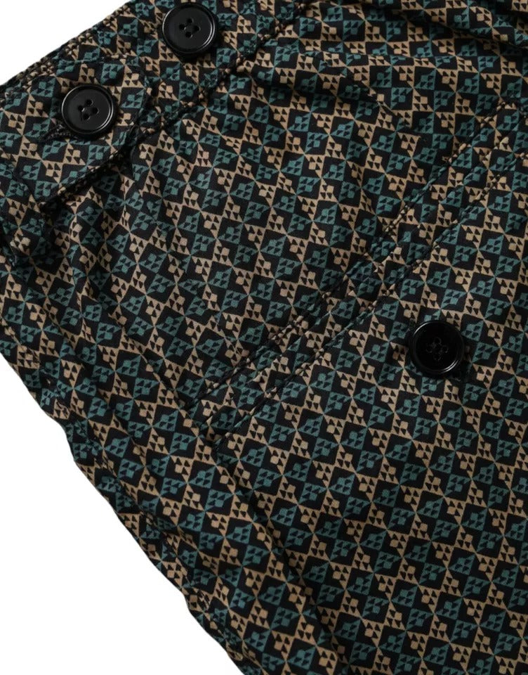 Dolce & Gabbana Braun gemusterte Beachwear Badeshorts Bademode