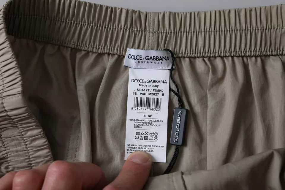 Dolce & Gabbana – Boxershorts aus brauner Baumwolle in regulärer Passform