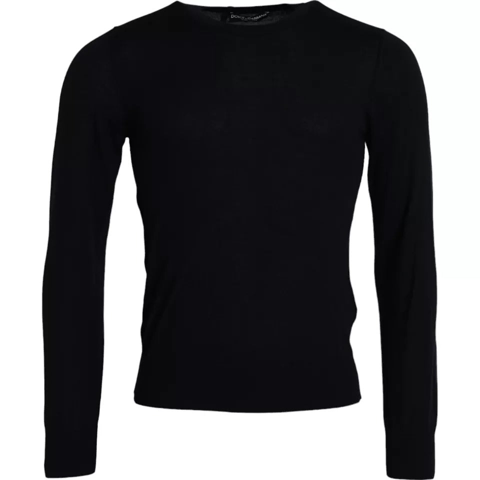 Dolce & Gabbana – Schwarzer Kaschmirpullover mit Rundhalsausschnitt