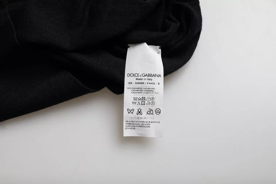 Dolce & Gabbana – Schwarzer Kaschmirpullover mit Rundhalsausschnitt