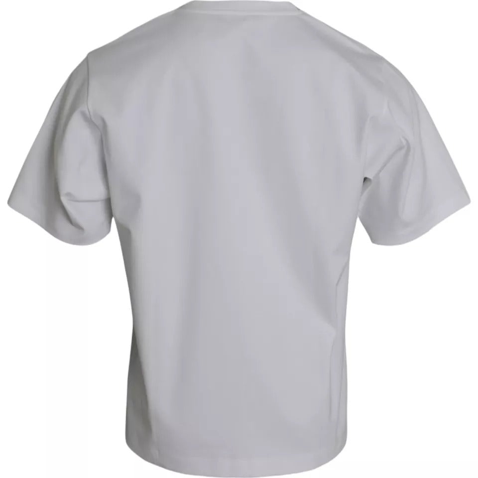 Dolce & Gabbana – Weißes, kurzärmliges T-Shirt aus Baumwolle mit Rundhalsausschnitt