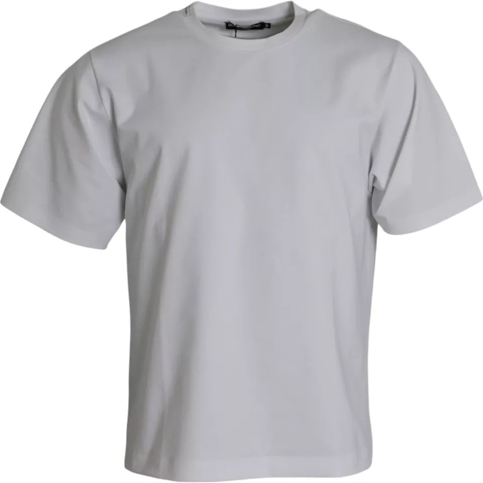 Dolce & Gabbana – Weißes, kurzärmliges T-Shirt aus Baumwolle mit Rundhalsausschnitt