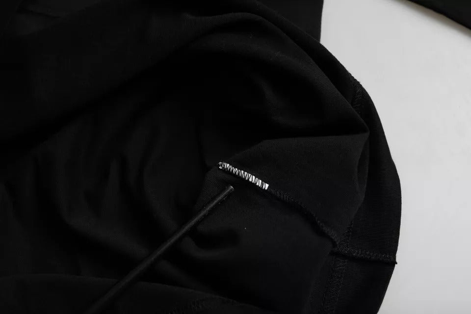 Dolce & Gabbana – Schwarzes Baumwoll-T-Shirt mit Rundhalsausschnitt und Logoprägung