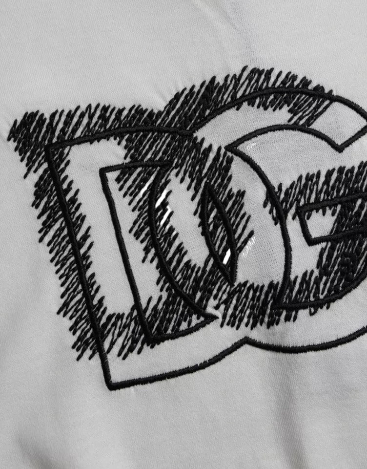 Dolce & Gabbana – Weißes T-Shirt mit Rundhalsausschnitt und kurzen Ärmeln und Logo
