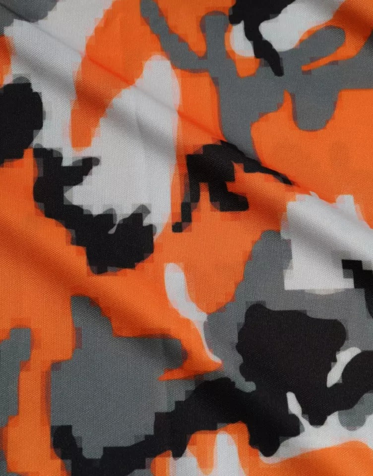 Dolce & Gabbana Mehrfarbiges Camouflage-T-Shirt aus Baumwolle mit Rundhalsausschnitt für Herren