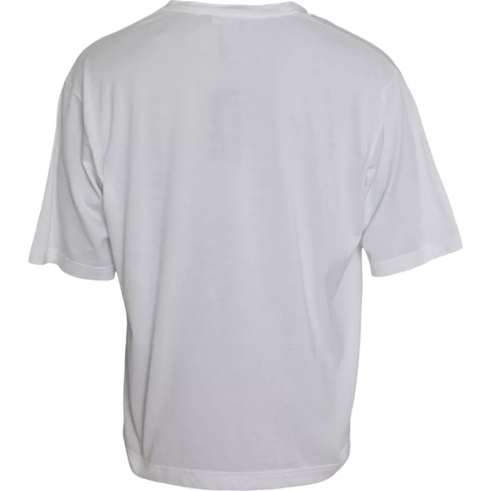 Dolce & Gabbana – Weißes, kurzärmliges T-Shirt aus Baumwolle mit Rundhalsausschnitt