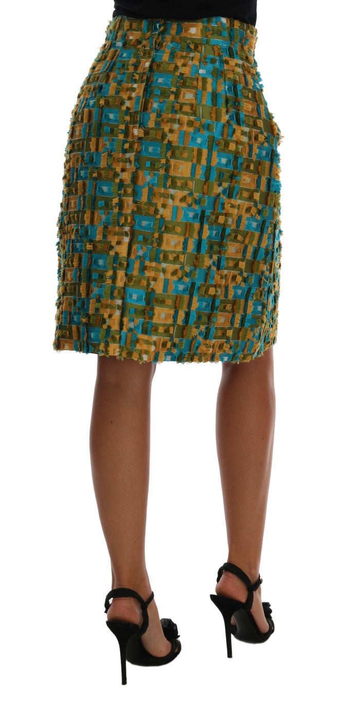 Dolce & Gabbana – Gerader Bleistiftrock aus mehrfarbigem Jacquard
