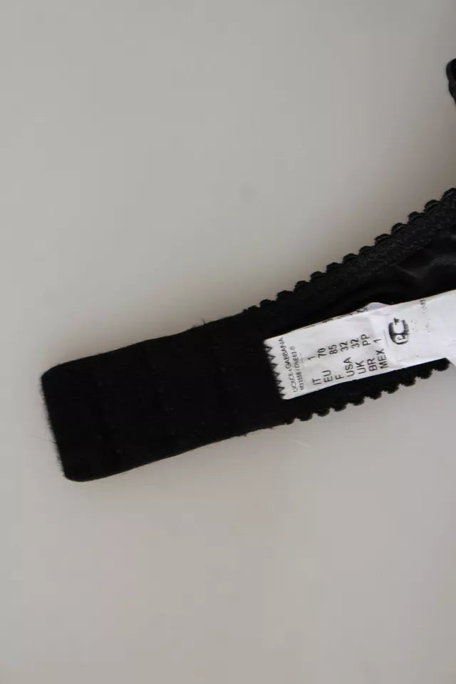 Dolce & Gabbana Schwarze Balconcino-BH-Unterwäsche aus Seidenspitze