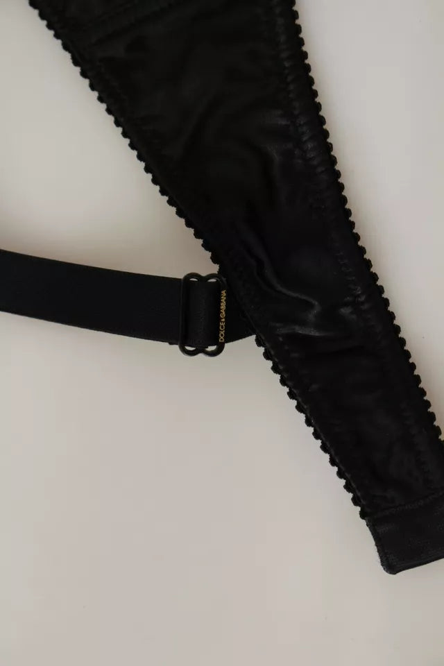 Dolce & Gabbana Schwarze Balconcino-BH-Unterwäsche aus Seidenspitze