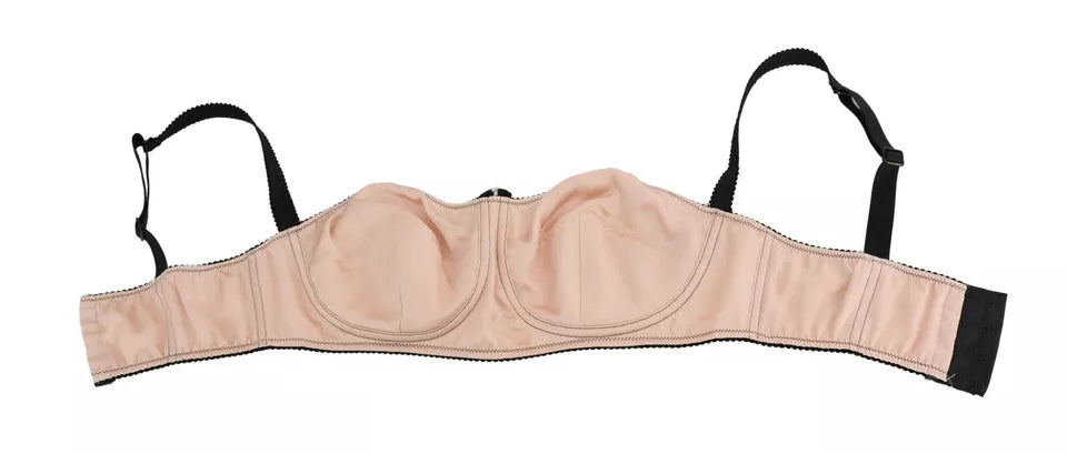 Dolce & Gabbana Schwarzer Balconcino-BH mit Trägern in Rosa