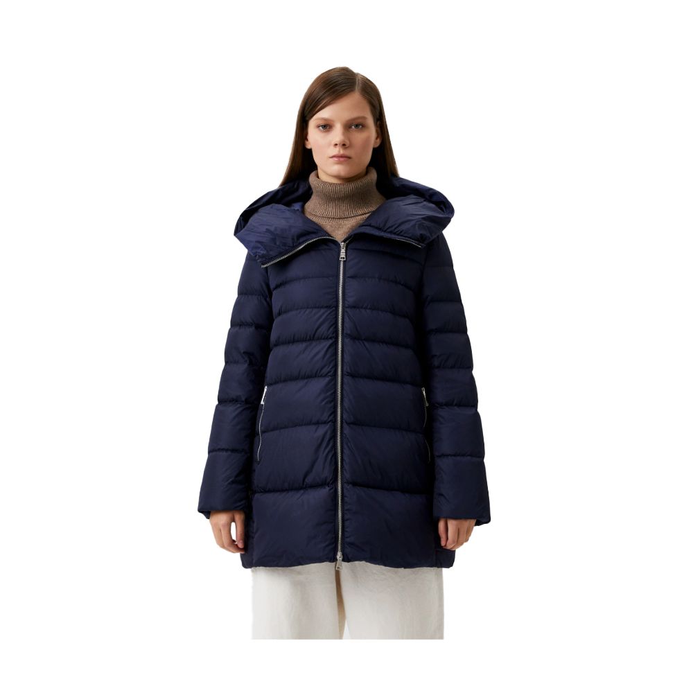 Blaue Nylon-Damenjacke hinzufügen