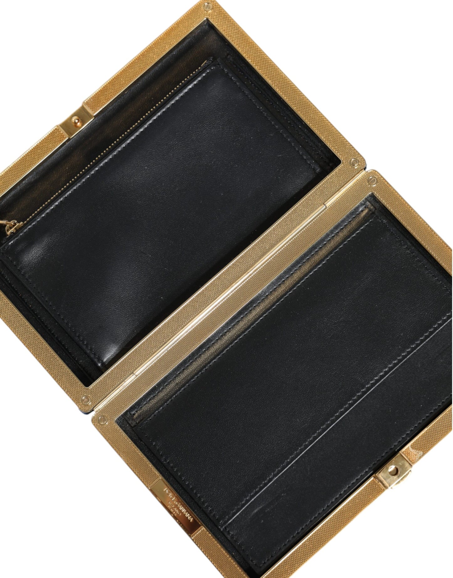Dolce & Gabbana Blauer Samt Goldrahmen Clutch Abend Party Handtasche Tasche