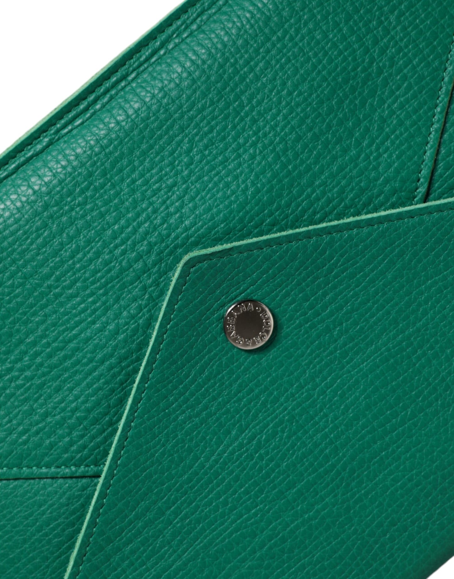Dolce & Gabbana Grüne Lederhandtasche Clutch Mini Geldbörse Beutel Tablet-Etui