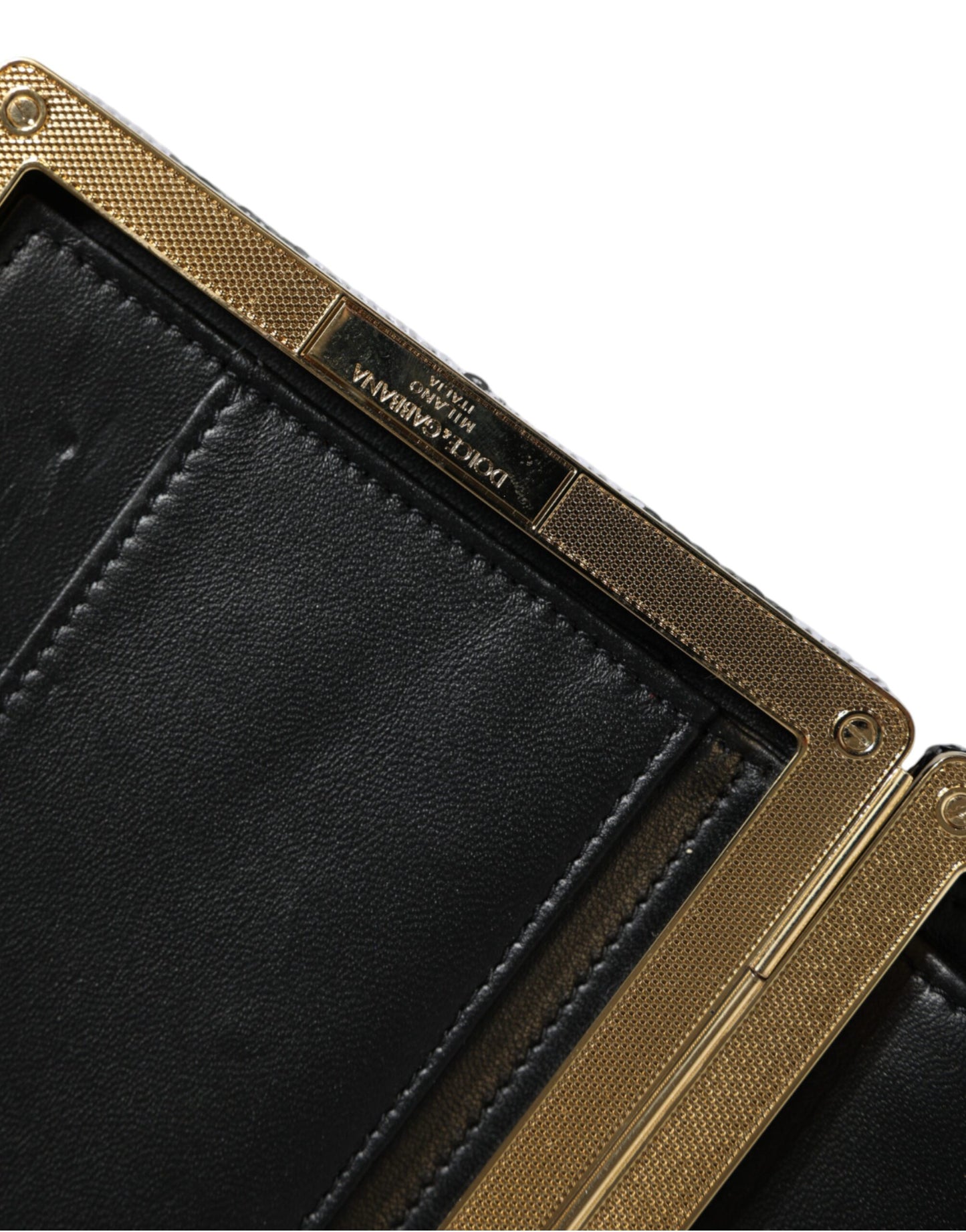 Dolce & Gabbana Schwarz Weiß Gold Rahmen Clutch Abend Party Handtasche Tasche