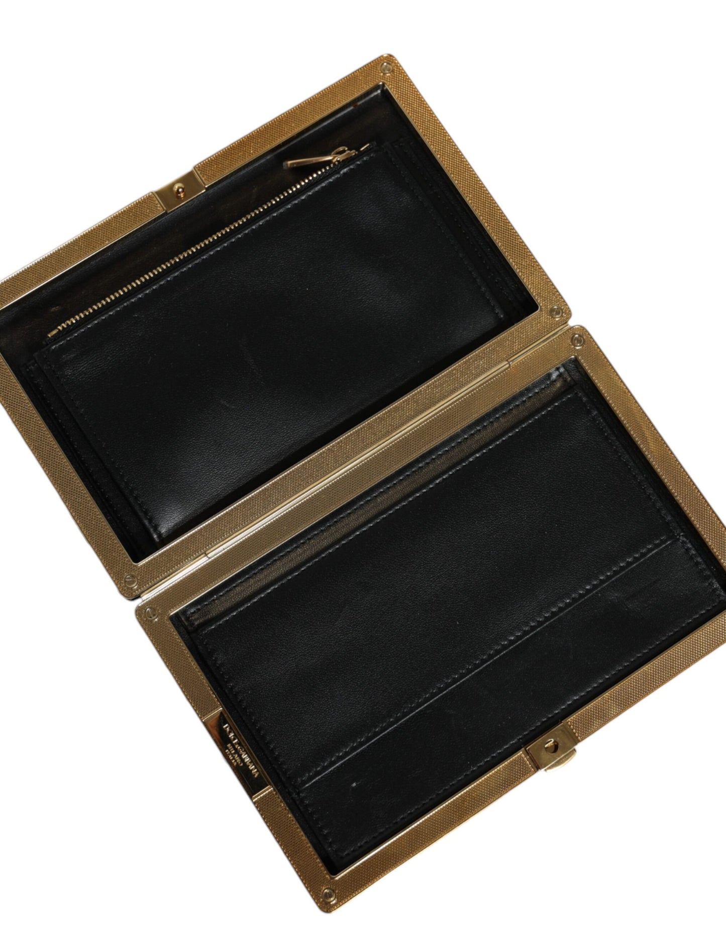 Dolce & Gabbana Schwarz Weiß Gold Rahmen Clutch Abend Party Handtasche Tasche