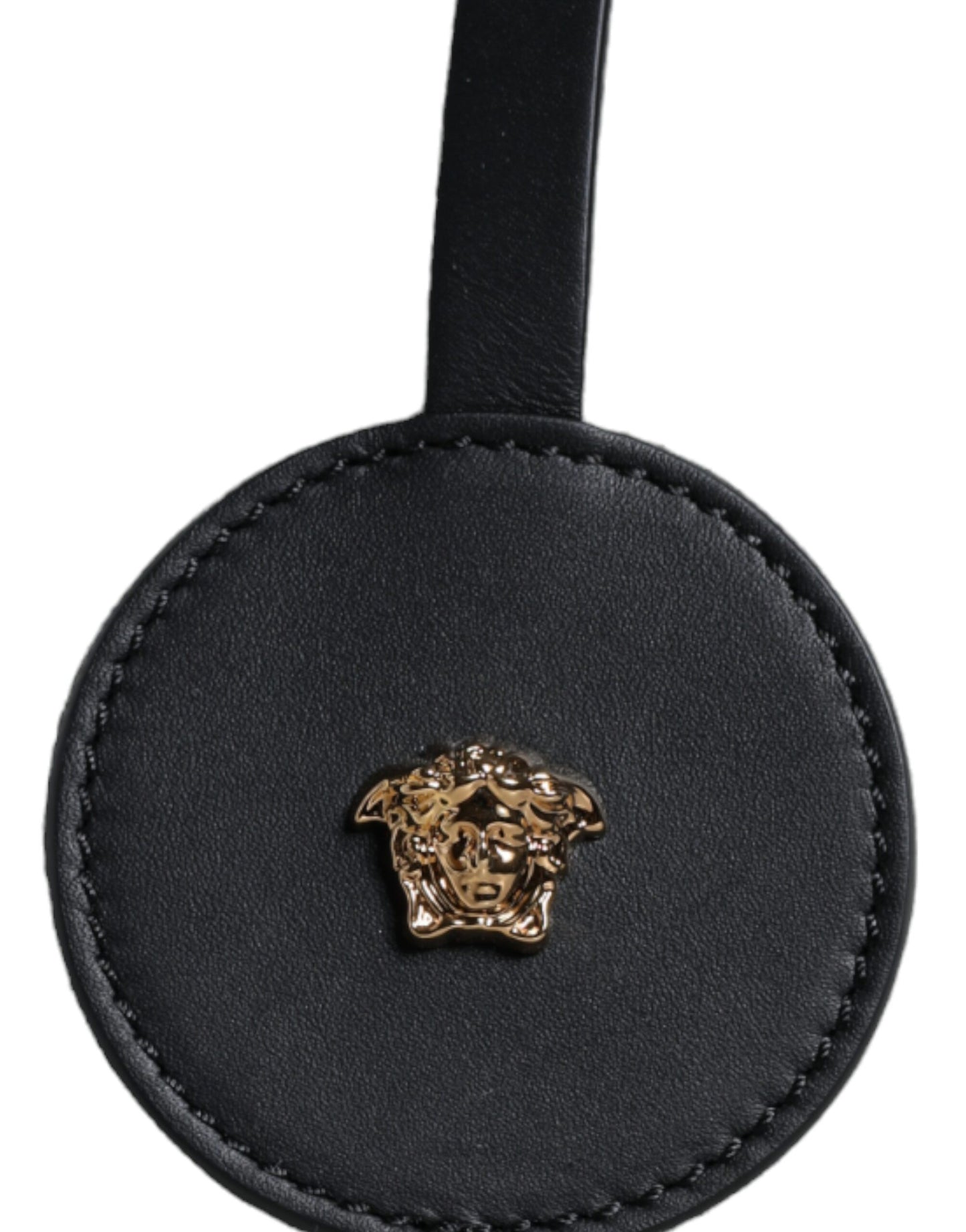 Versace – Weiße Umhängetasche aus Canvas und Leder mit Logo am oberen Griff