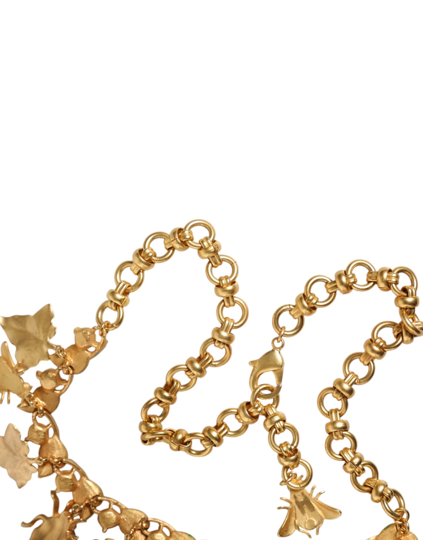 Dolce & Gabbana Statement-Halskette mit Käferanhänger aus goldfarbenem Messing und Kristall